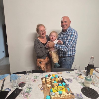 Oliver Cibi from Adelaide, Australia with his family celebrating their child's first birthday